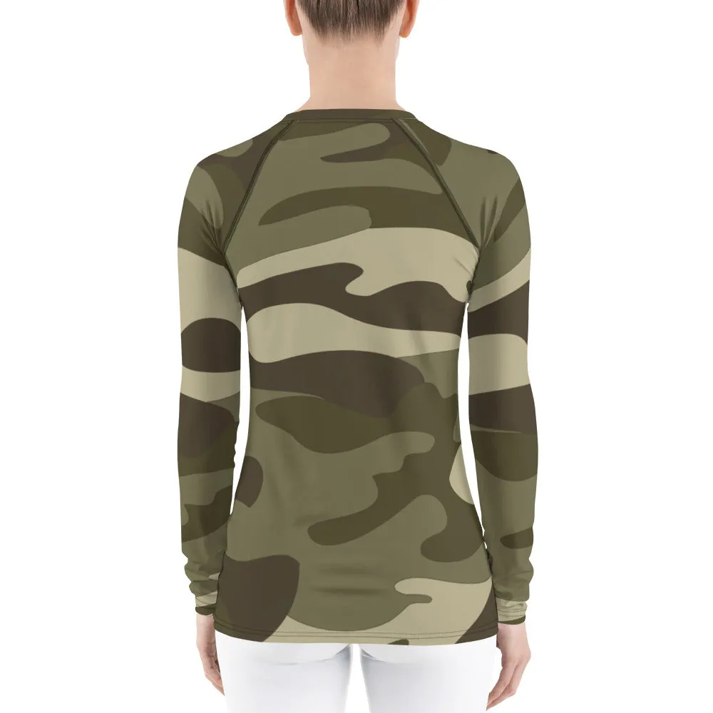 UPF 50 LONG SLEEVES RASH GUARD GREEN CAMO