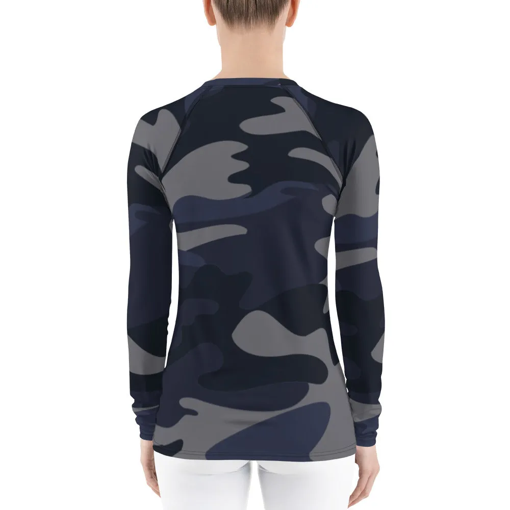 UPF 50 LONG SLEEVES RASH GUARD NAVY CAMO