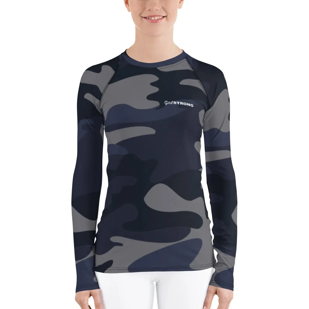 UPF 50 LONG SLEEVES RASH GUARD NAVY CAMO