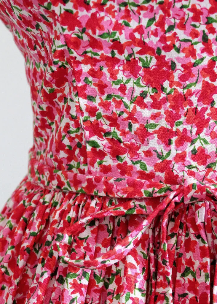 Vintage 1950s Peak Bloom Floral Day Dress