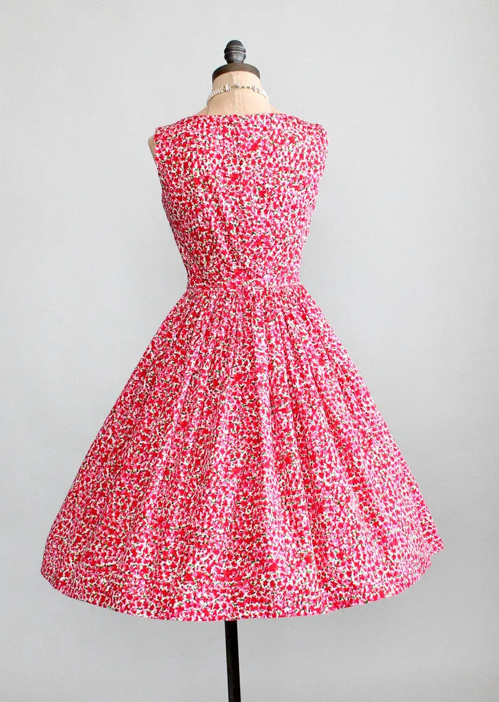 Vintage 1950s Peak Bloom Floral Day Dress