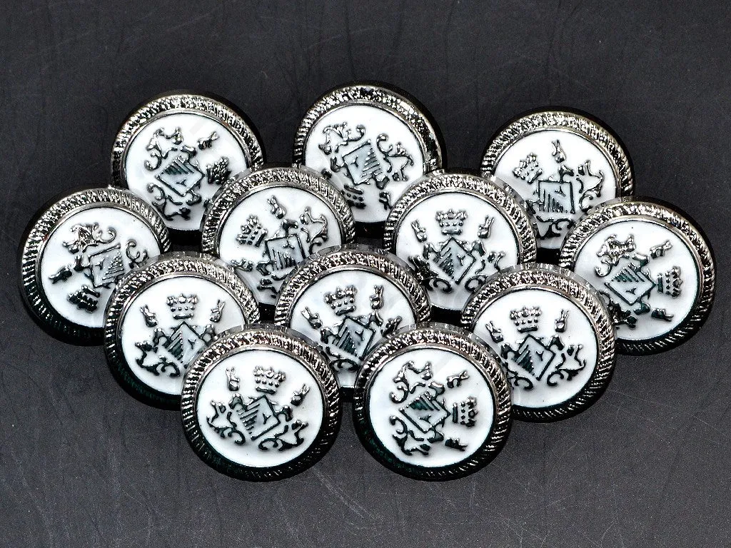 White Abstract Acrylic Coat Buttons