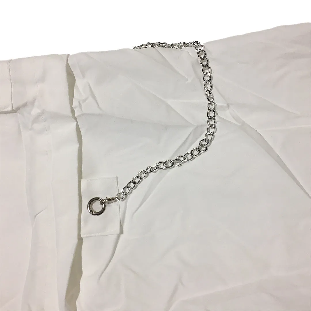 White Cargo Pants with Chains