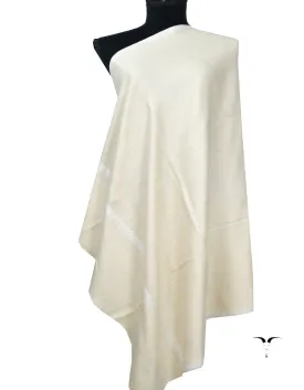 White Embroidery Pashmina Shawl 7342