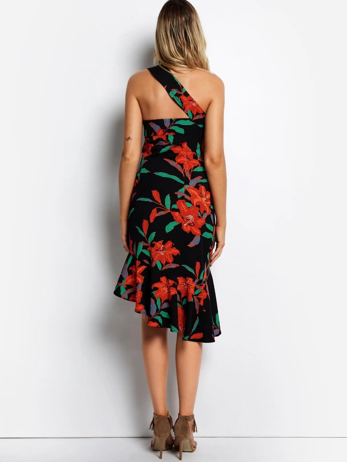 Wholesale Black Sleeveless Floral Print Dresses