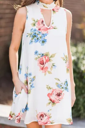 Wholesale Sleeveless Floral Print Cut Out Dresses