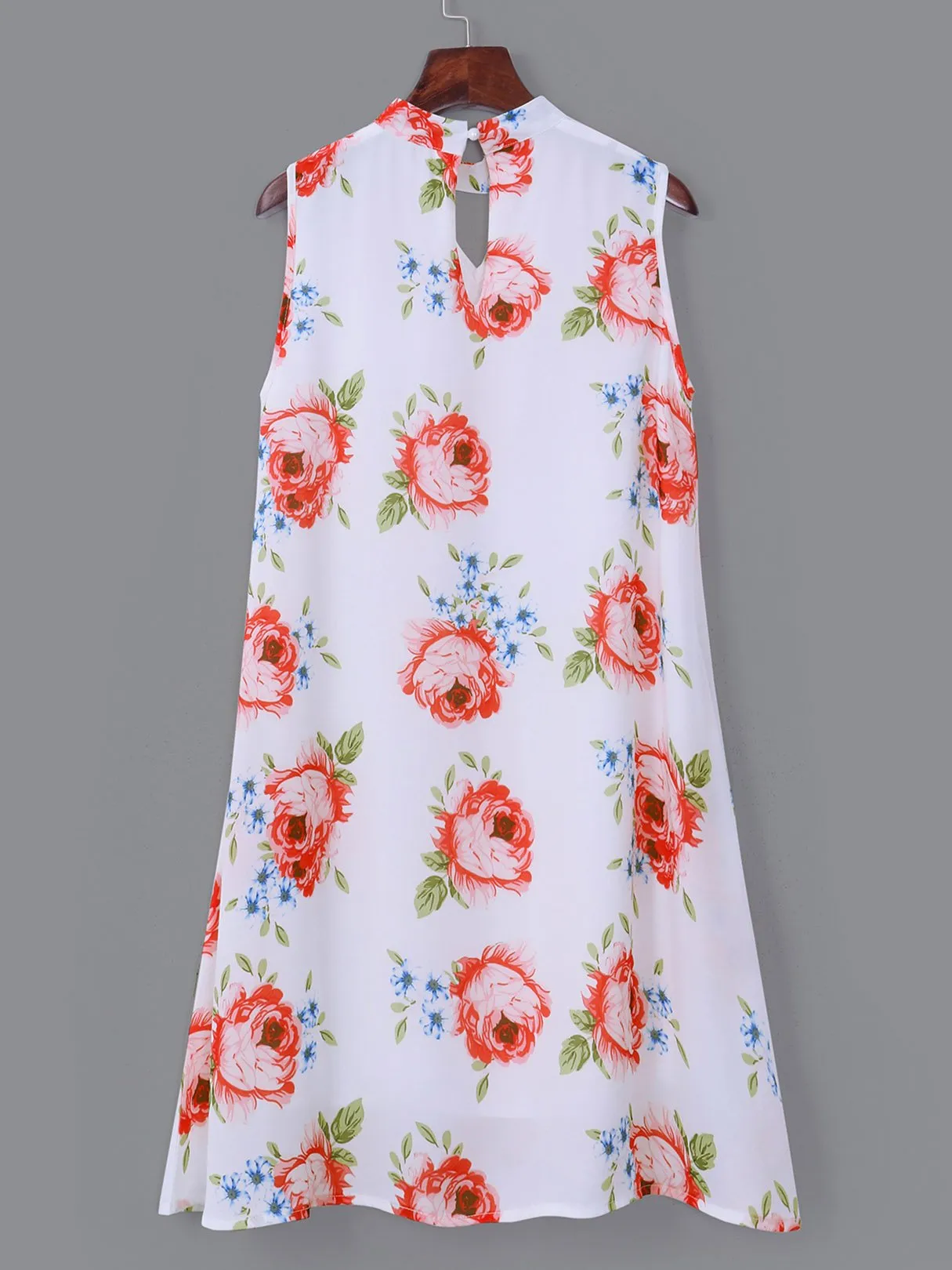 Wholesale Sleeveless Floral Print Cut Out Dresses