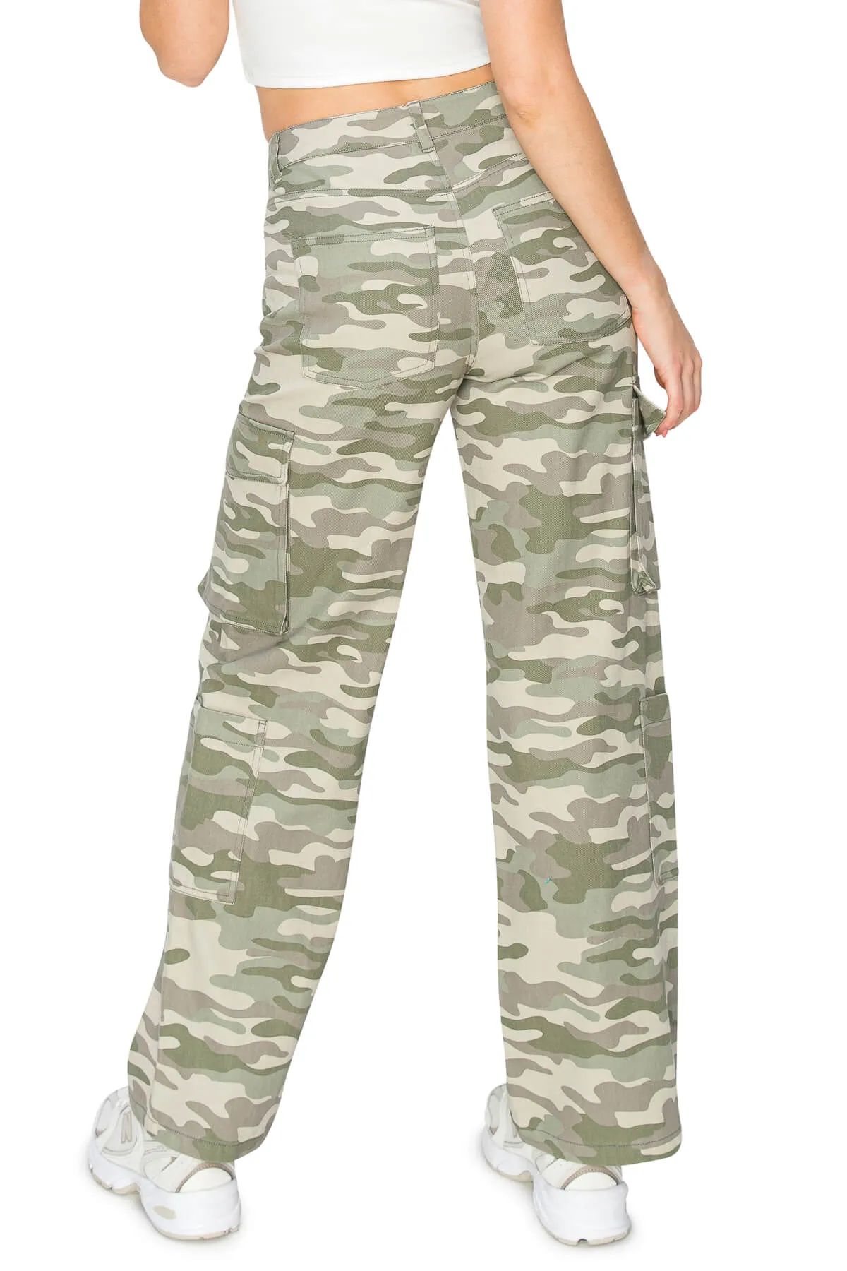 Wide Leg Cargo Pants - Camouflage