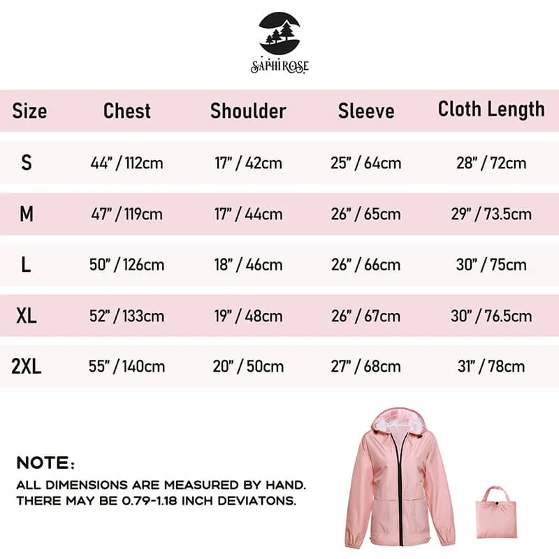 Women Lightweight Rain Jacket Waterproof Packable Hooded Windbreaker