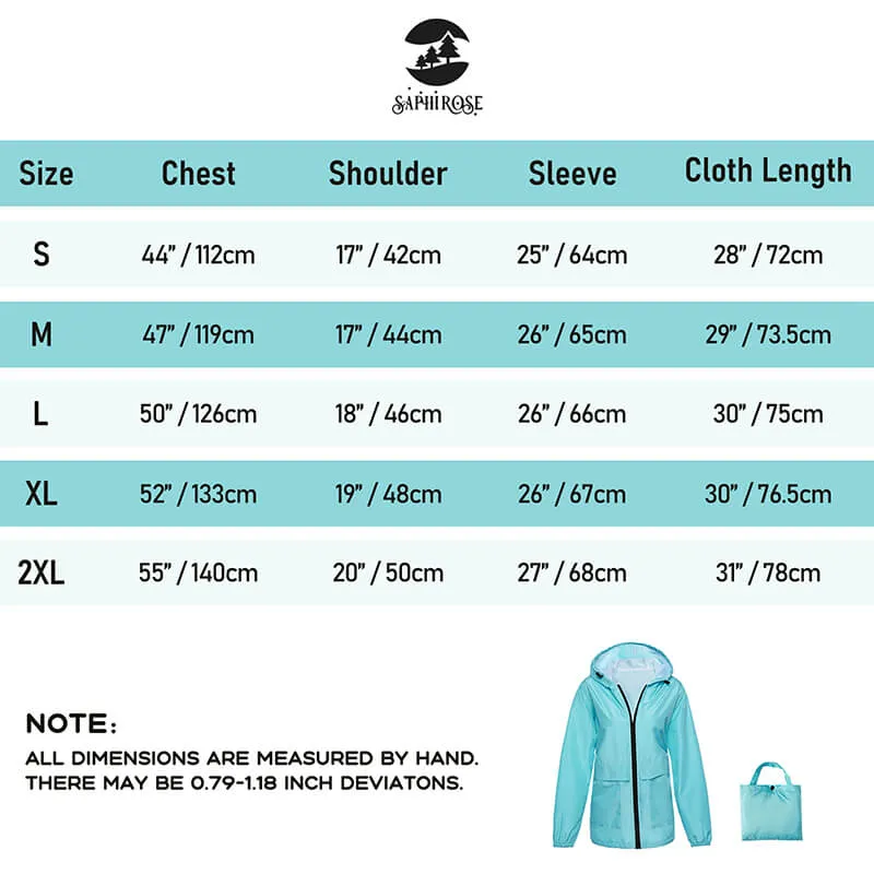 Women Lightweight Rain Jacket Waterproof Packable Hooded Windbreaker