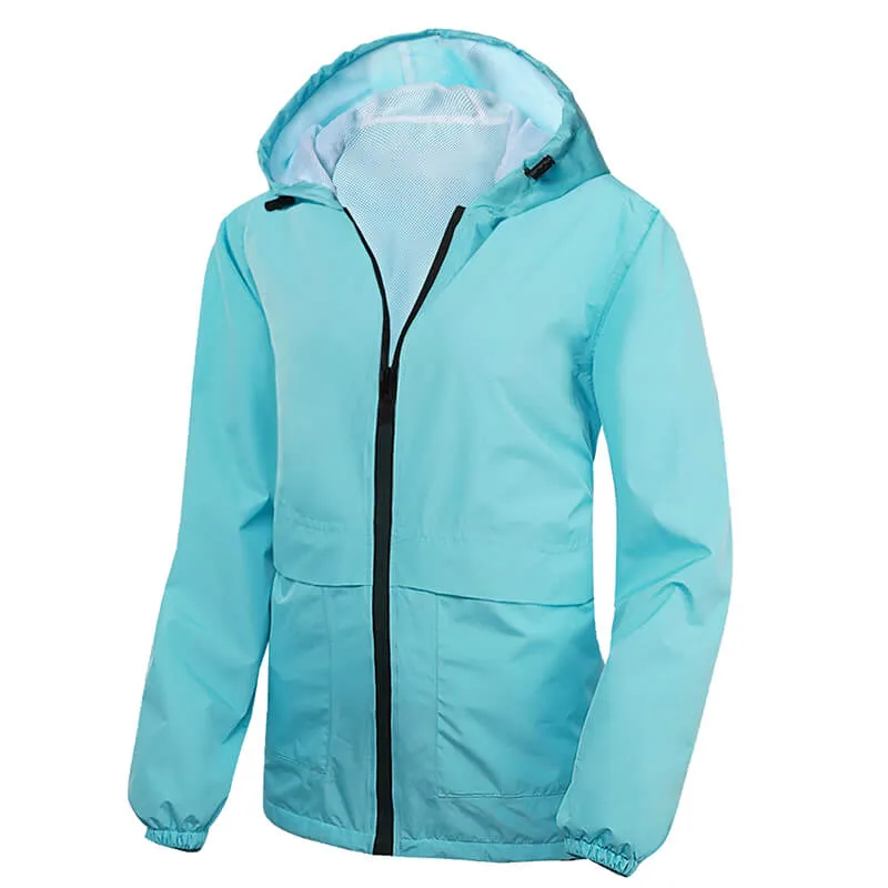 Women Lightweight Rain Jacket Waterproof Packable Hooded Windbreaker