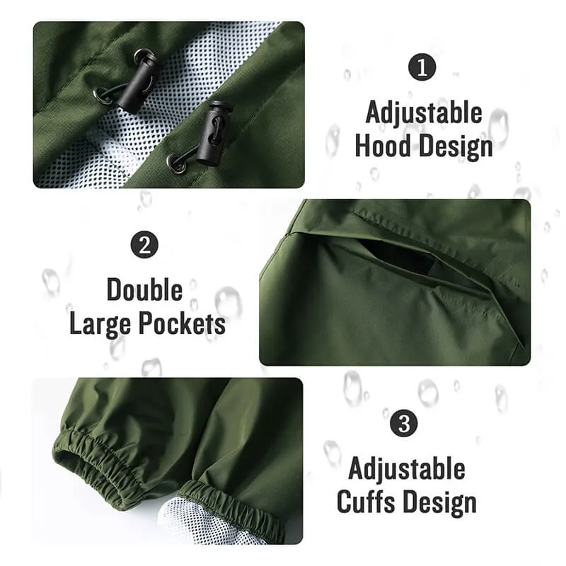 Women Lightweight Rain Jacket Waterproof Packable Hooded Windbreaker