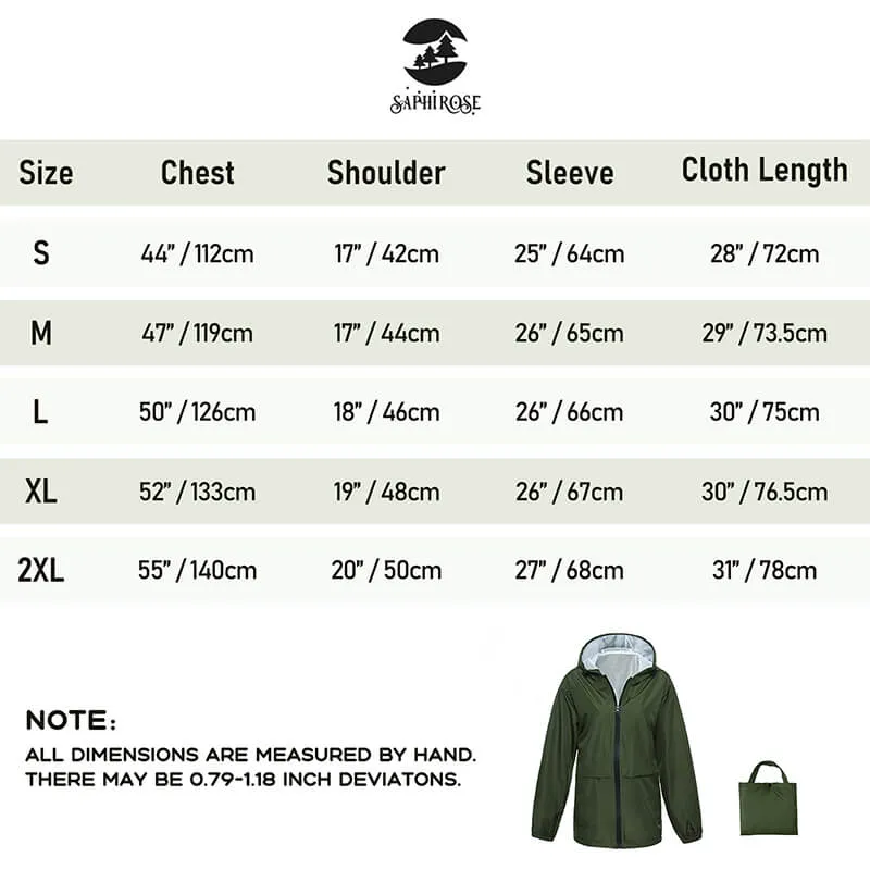 Women Lightweight Rain Jacket Waterproof Packable Hooded Windbreaker