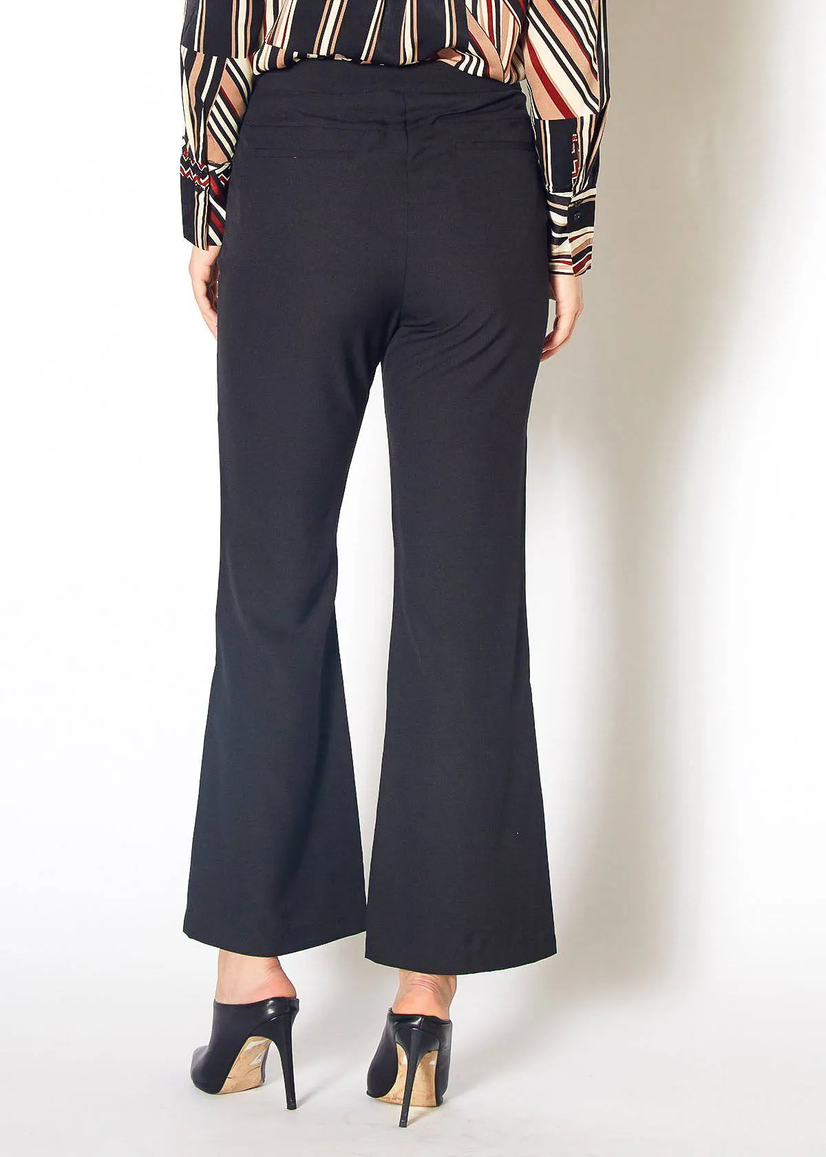 Women's High Waist Flared Pants in Black