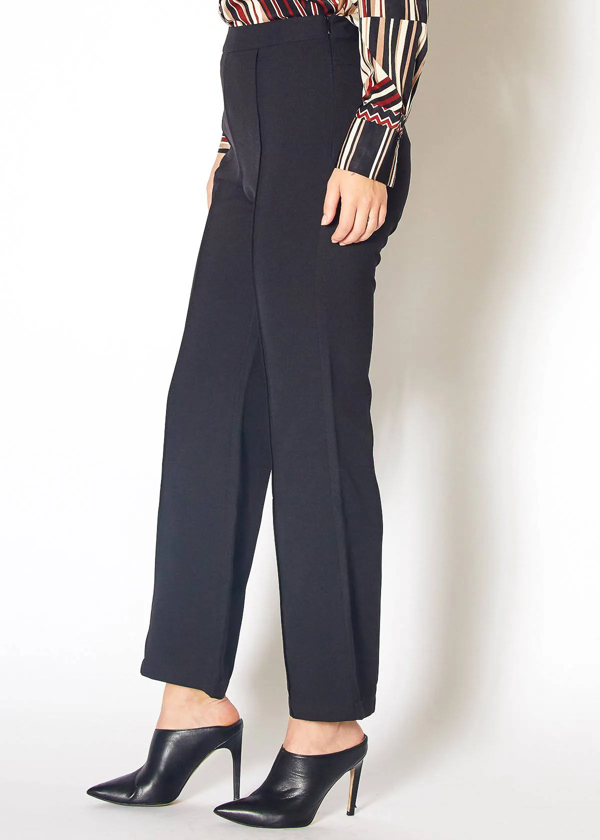 Women's High Waist Flared Pants in Black