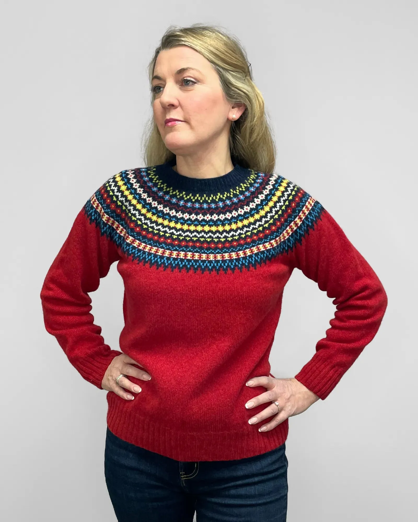 Women's Knitted Fair Isle Jumper (L5218/7) - Jasper