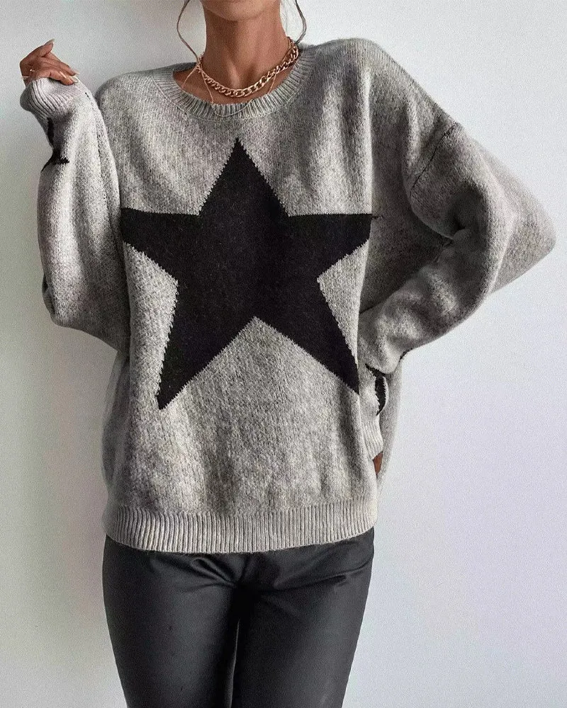 Women's Vintage Star Pattern Knitwear Jumper  | Ideal for Autumn/Winter