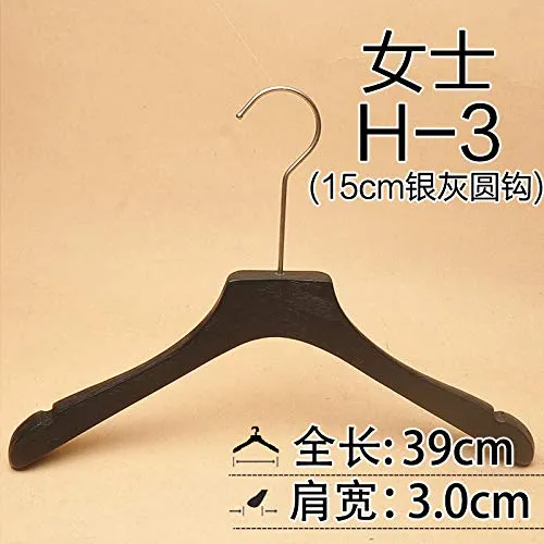 Xyijia Hanger (10Pcs/ Lot Wooden Hanger Black Hanger Brushed No Trace Anti-Skid Clothes Hanging Women's Clothing Store Men's Wooden Clothing Support