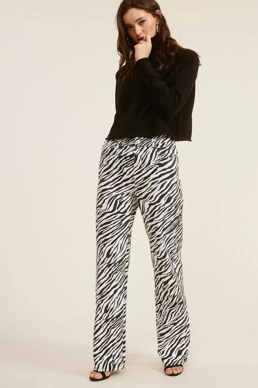 Zebra Wide Leg Pants